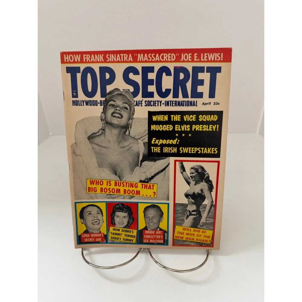 Top Secret Magazine April 1958 Elvis Presley Frank Sinatra Lena Horne Vintage